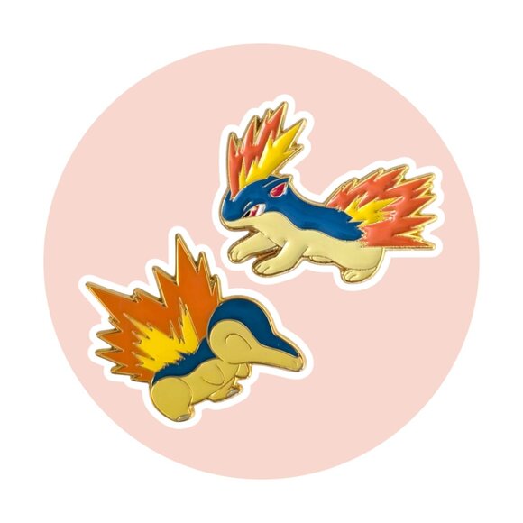 Pokemon Enamel Pins: Cyndaquil and Quilava